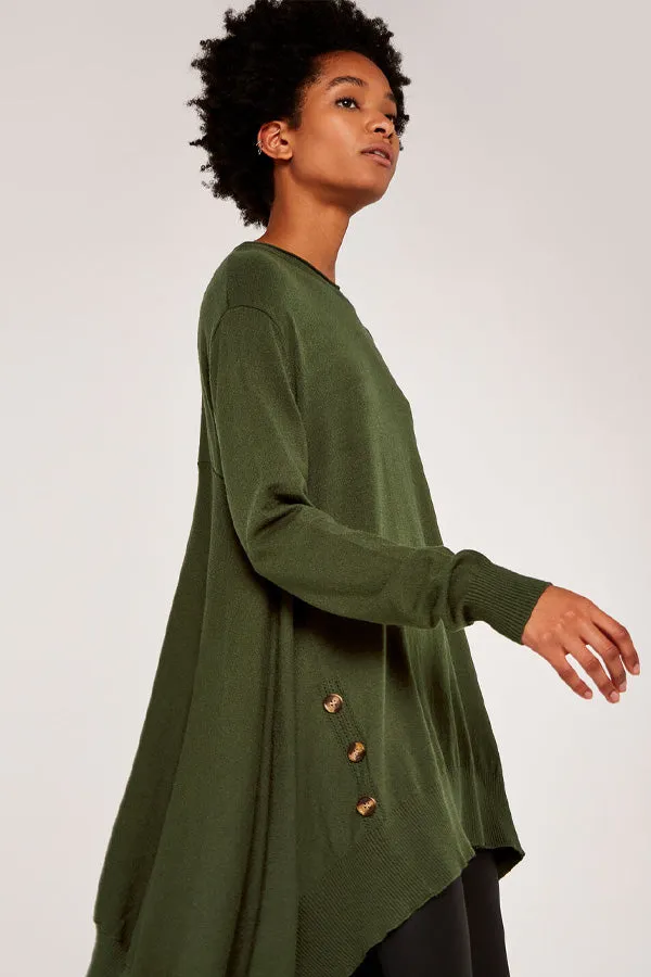 Apricot Co. Longline Side Button Jumper