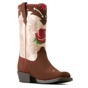 Ariat Girls Chocolate Red Rodeo Quincy Fringe Boots