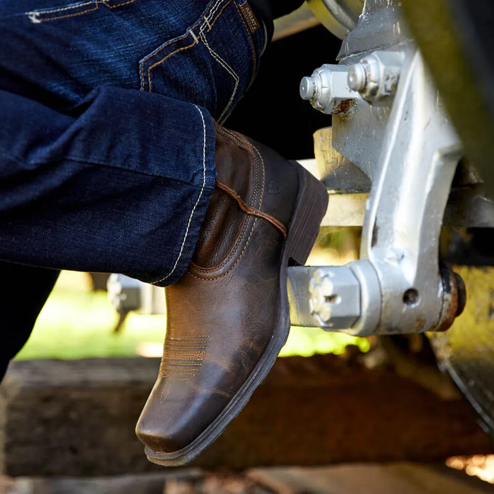 ARIAT RAMBLER 11 INCH SQUARE TOE WESTERN BOOT ANTIQUE GRAY - MENS