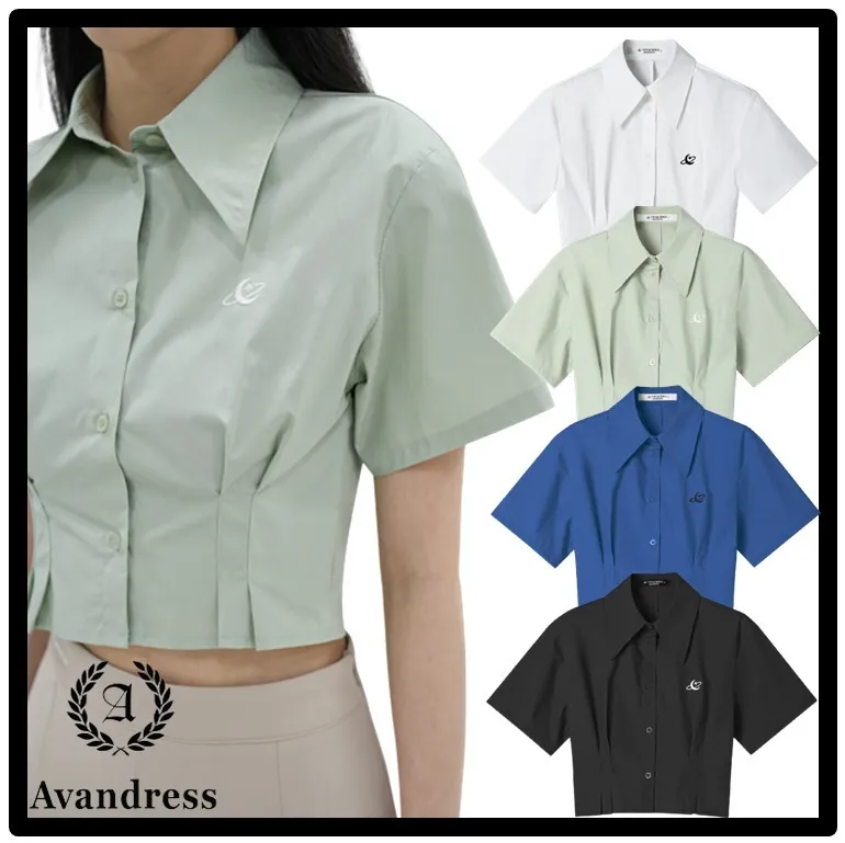 AVANDRESS  |Casual Style Street Style Logo Shirts & Blouses