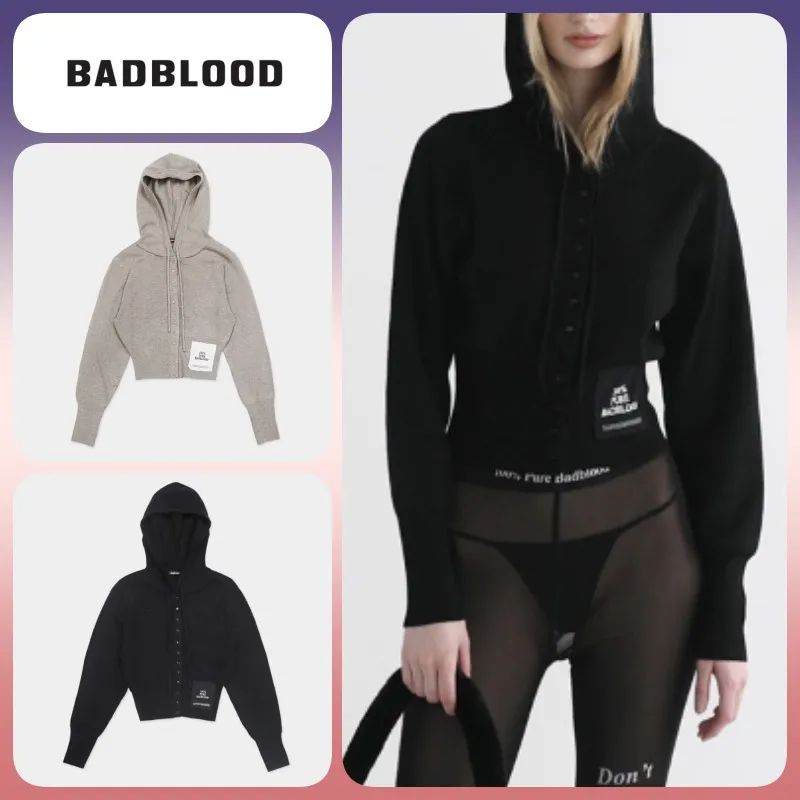 BADBLOOD  |Long Sleeves Logo Cardigans