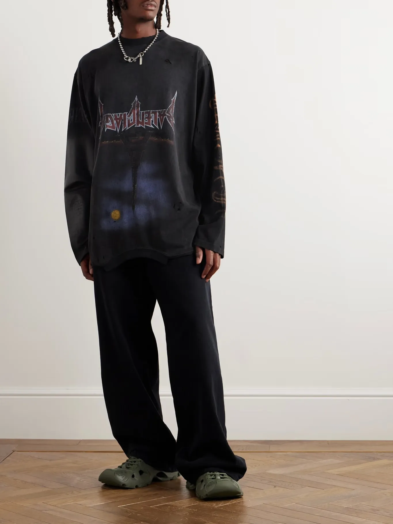 BALENCIAGA  |Crew Neck Pullovers Street Style Long Sleeves Plain Cotton