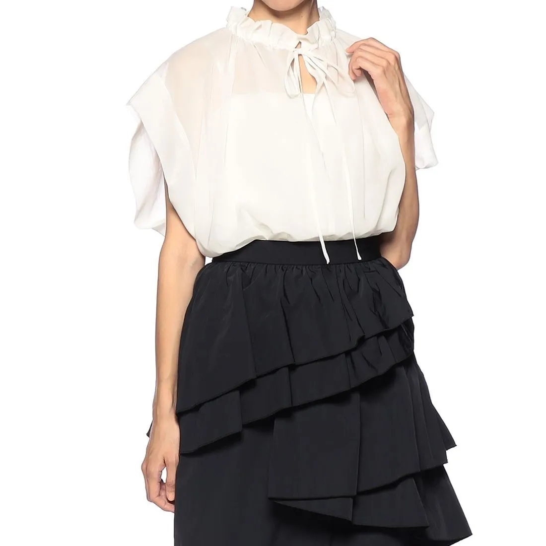 Barneys New York  |Plain Cotton Short Sleeves Shirts & Blouses