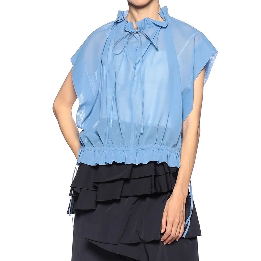 Barneys New York  |Plain Cotton Short Sleeves Shirts & Blouses