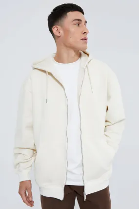 Basic Oversized Zip Through Hoodie