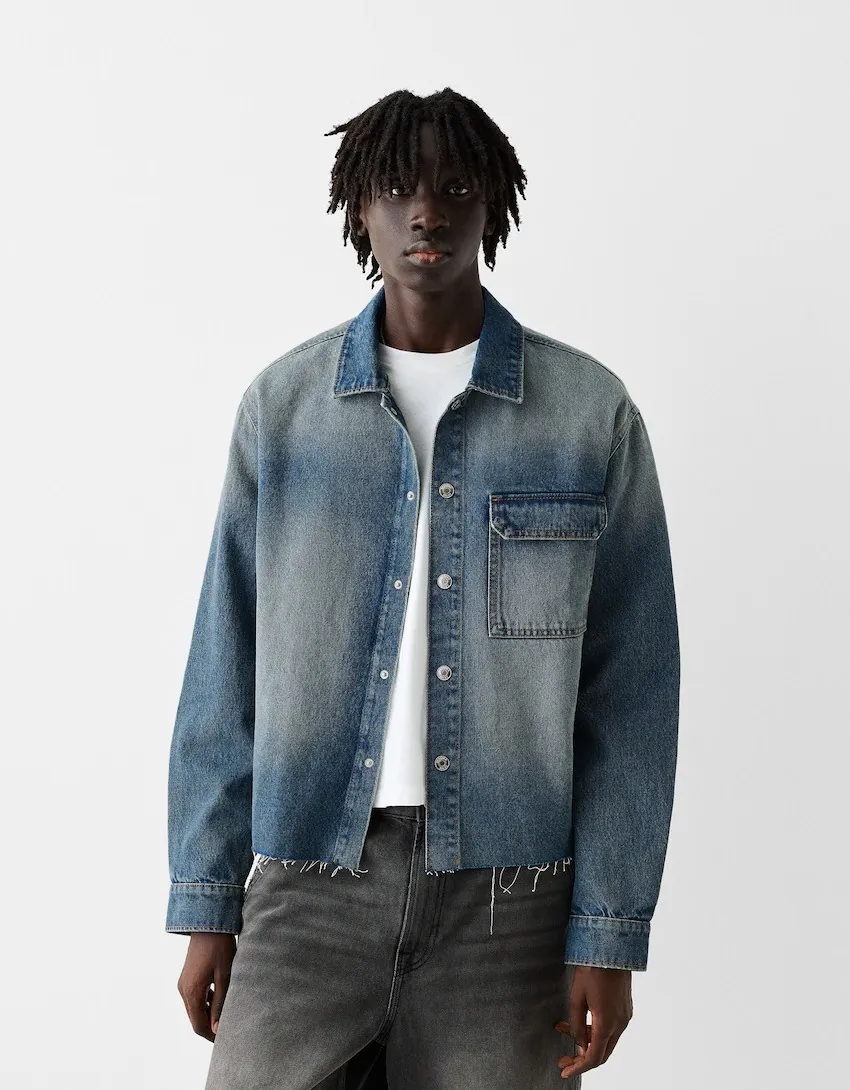 Bershka  |Denim Long Sleeves Shirts