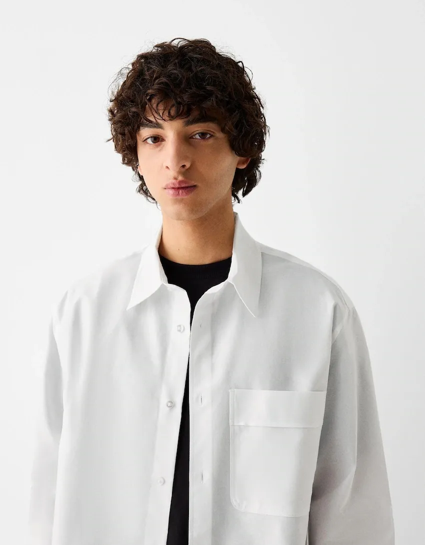 Bershka  |Long Sleeves Plain Shirts