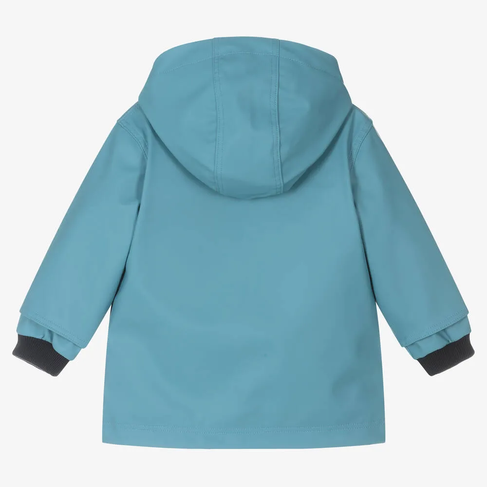 Blue Hooded Raincoat