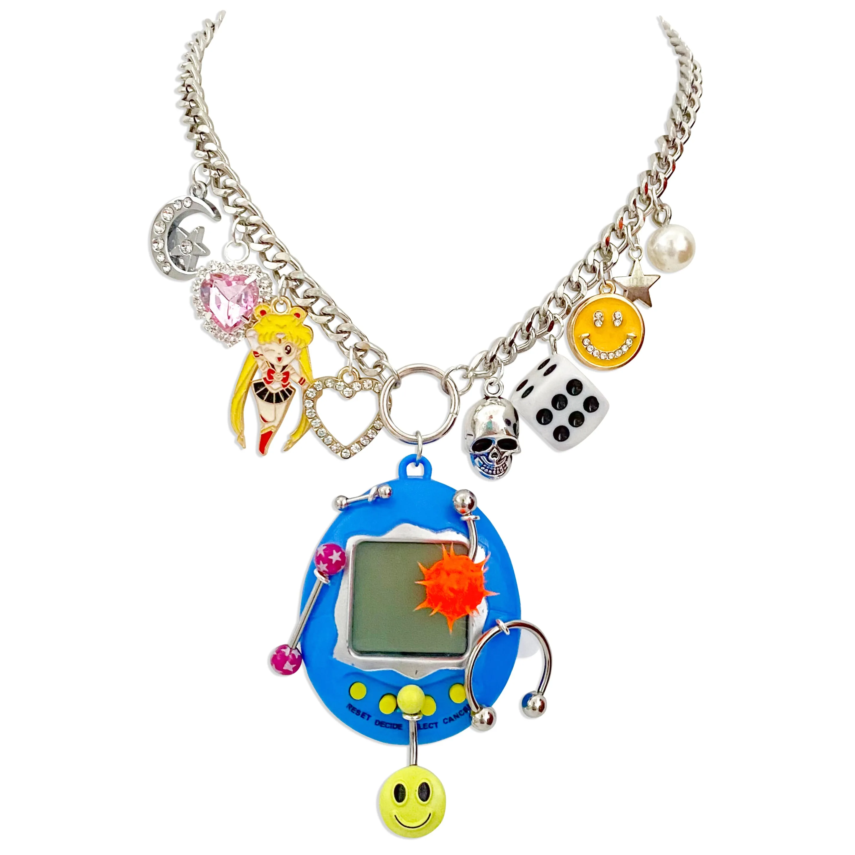 Blue Pierced N' Charmed Cyber Pet Necklace