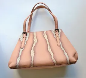 Bottega Veneta Blush Pink Monalisa Woven Leather Glimmer Tote Bag