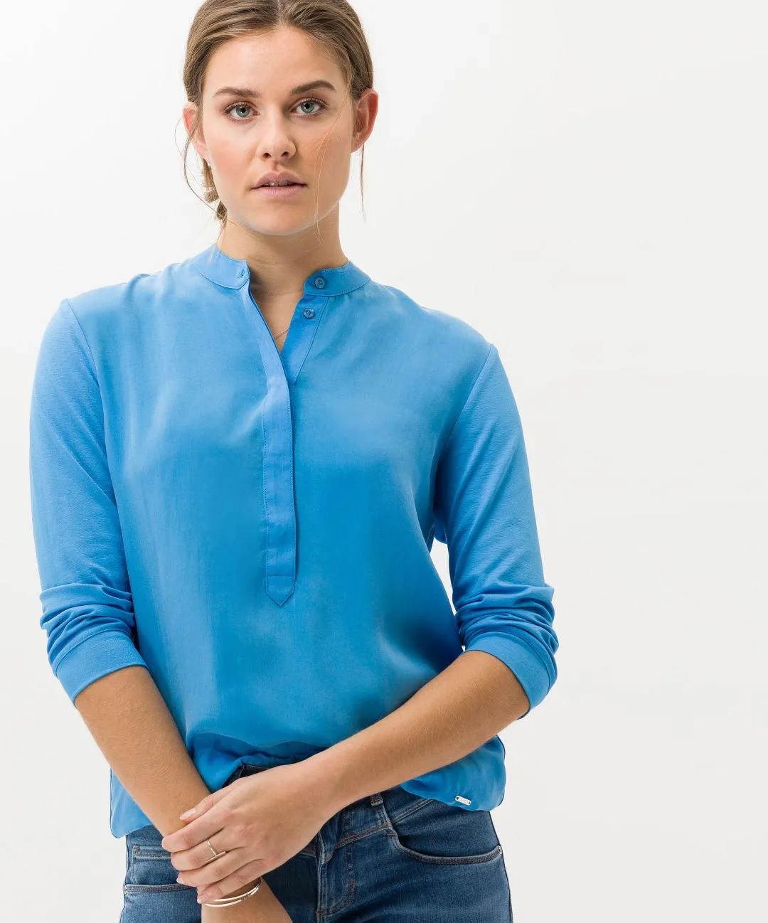 BRAX - Clarissa - Blouse de viscose à col mao