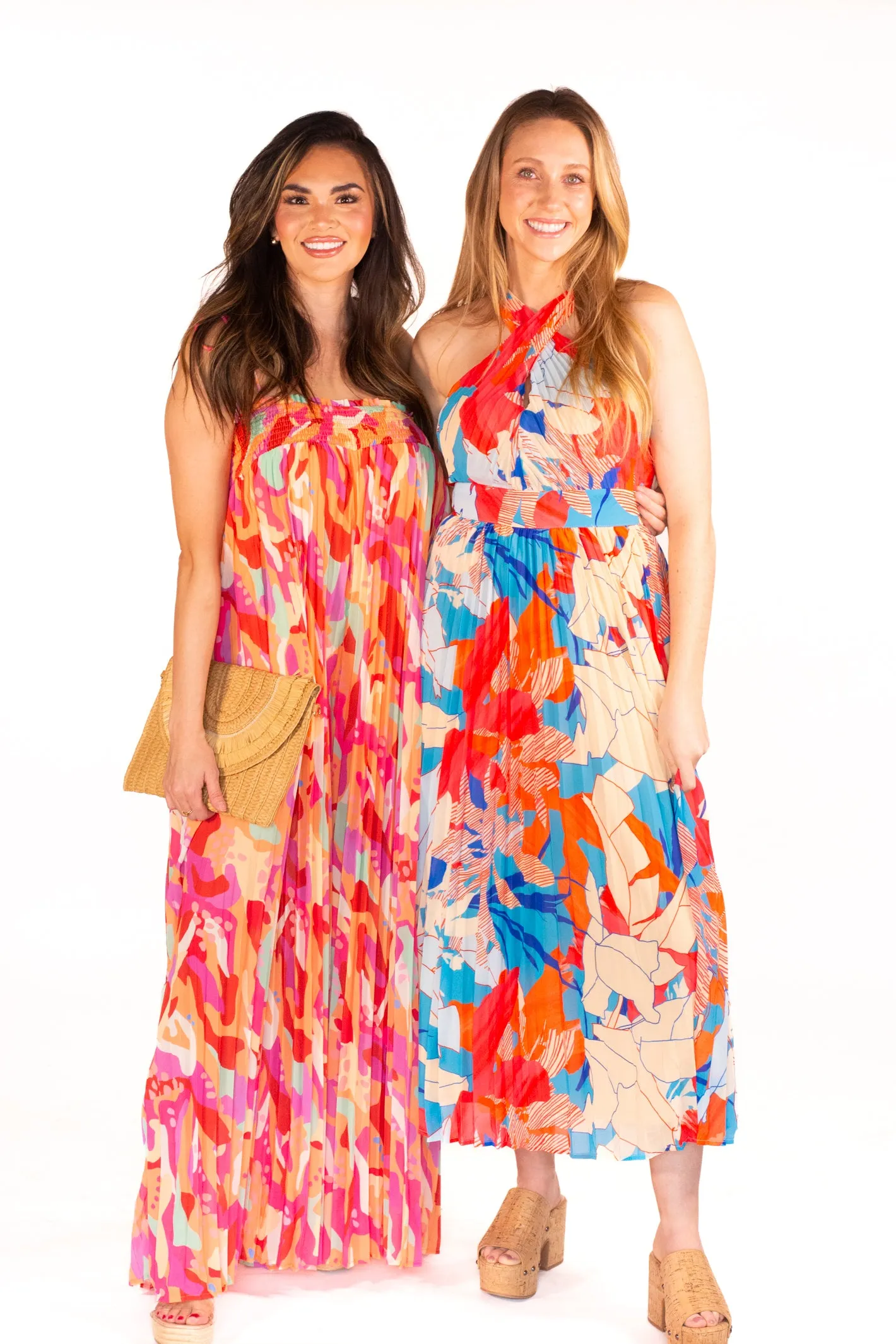 Bright Instinct Cross Front Multicolor Maxi Dress