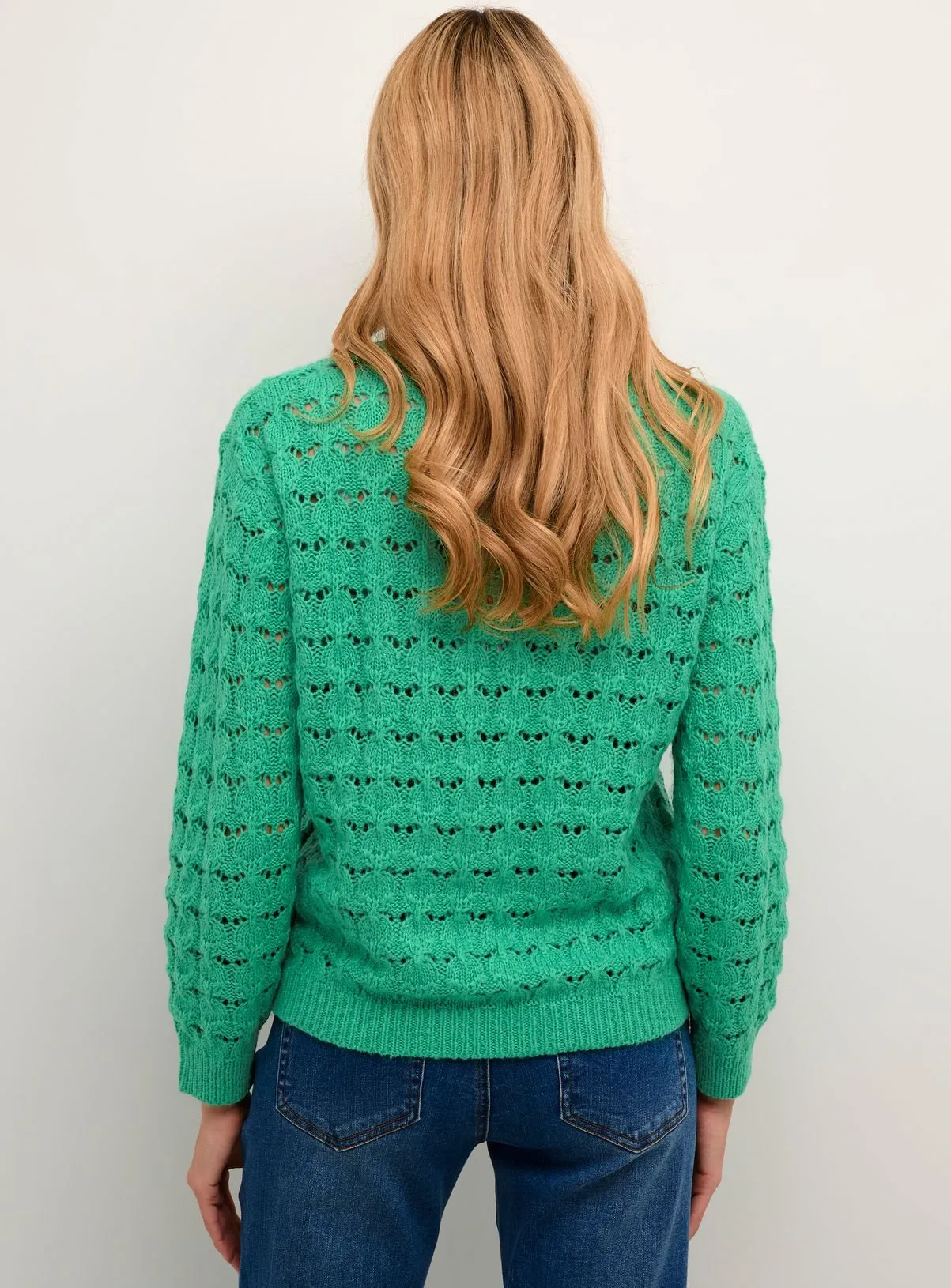 Buy KAFFE Elena Lace Knit Pullover Green L | Jumpers | Tu