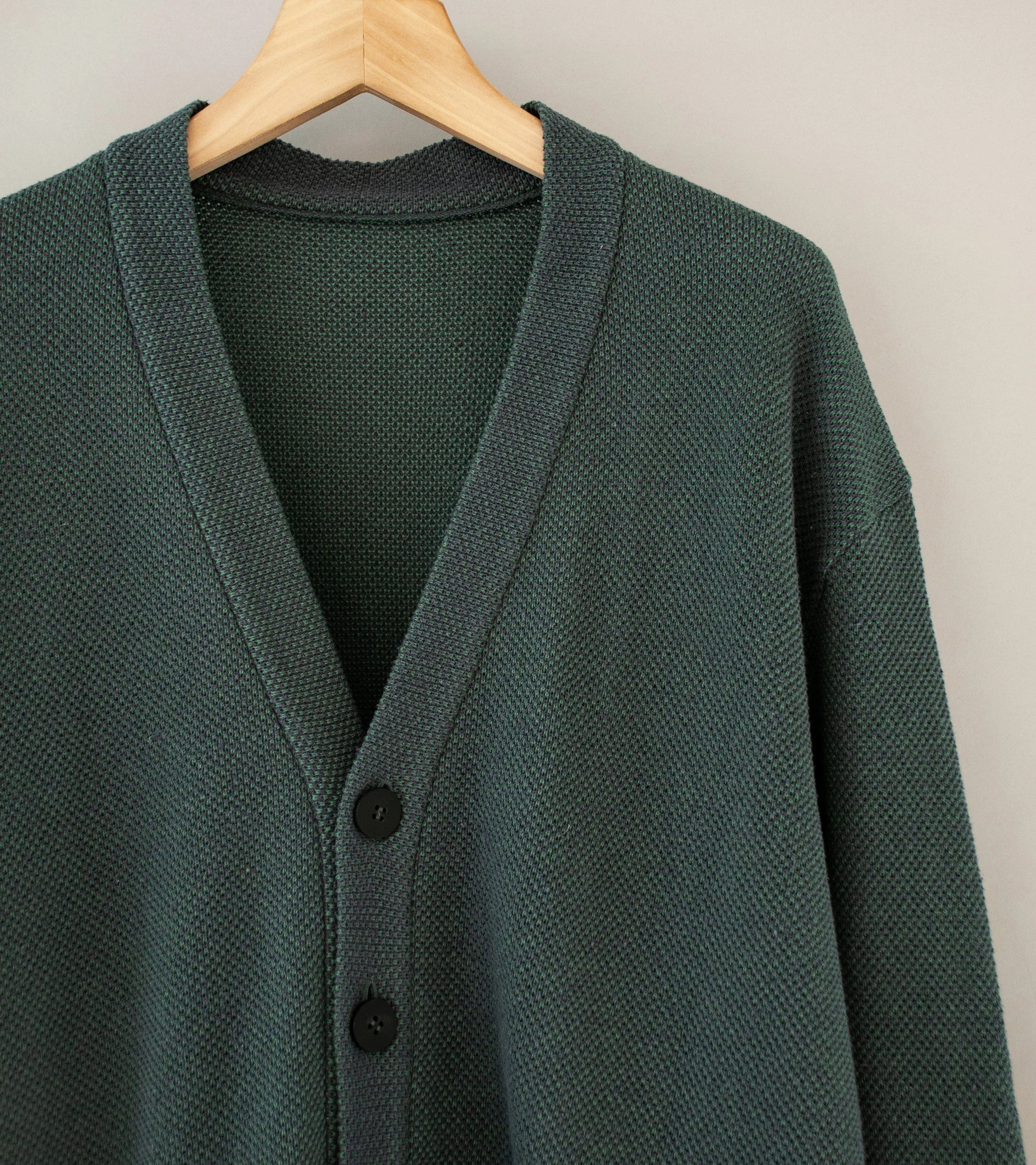 Cale 'Silk Cotton Pique Cardigan' (Green)