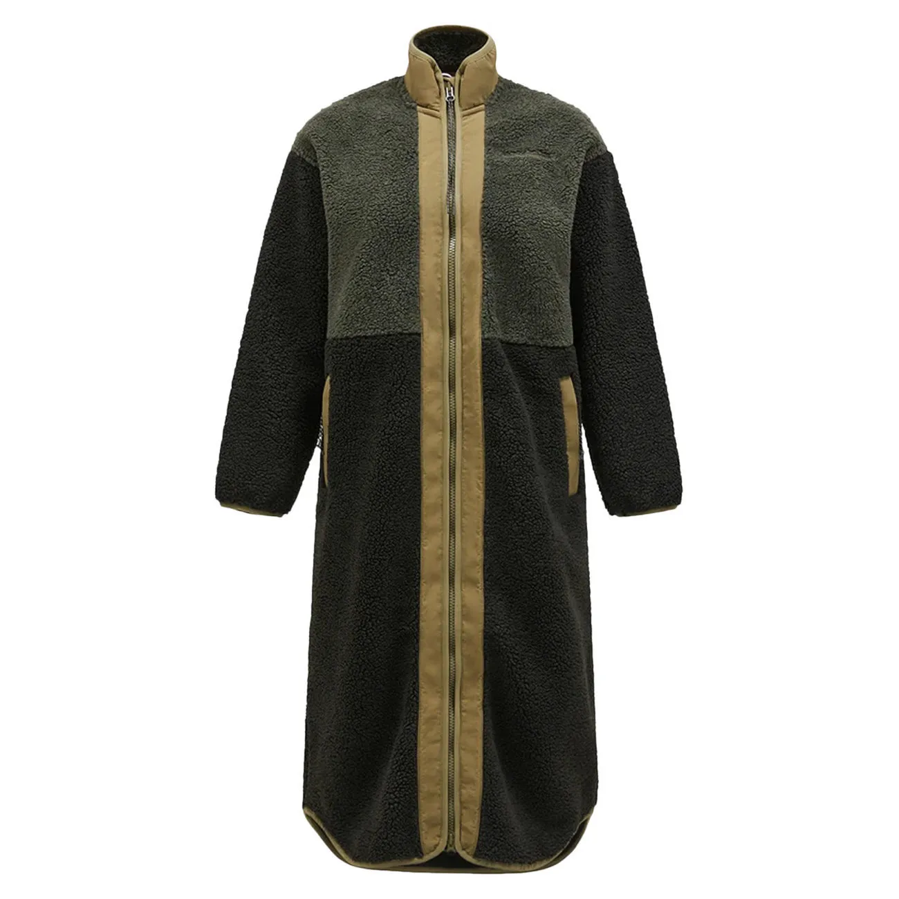 CARDIGAN LUNGO HEAVY PILE Donna Pine Needle Olive Extreme