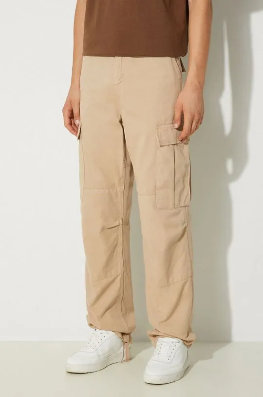 Carhartt WIP cotton trousers brown color