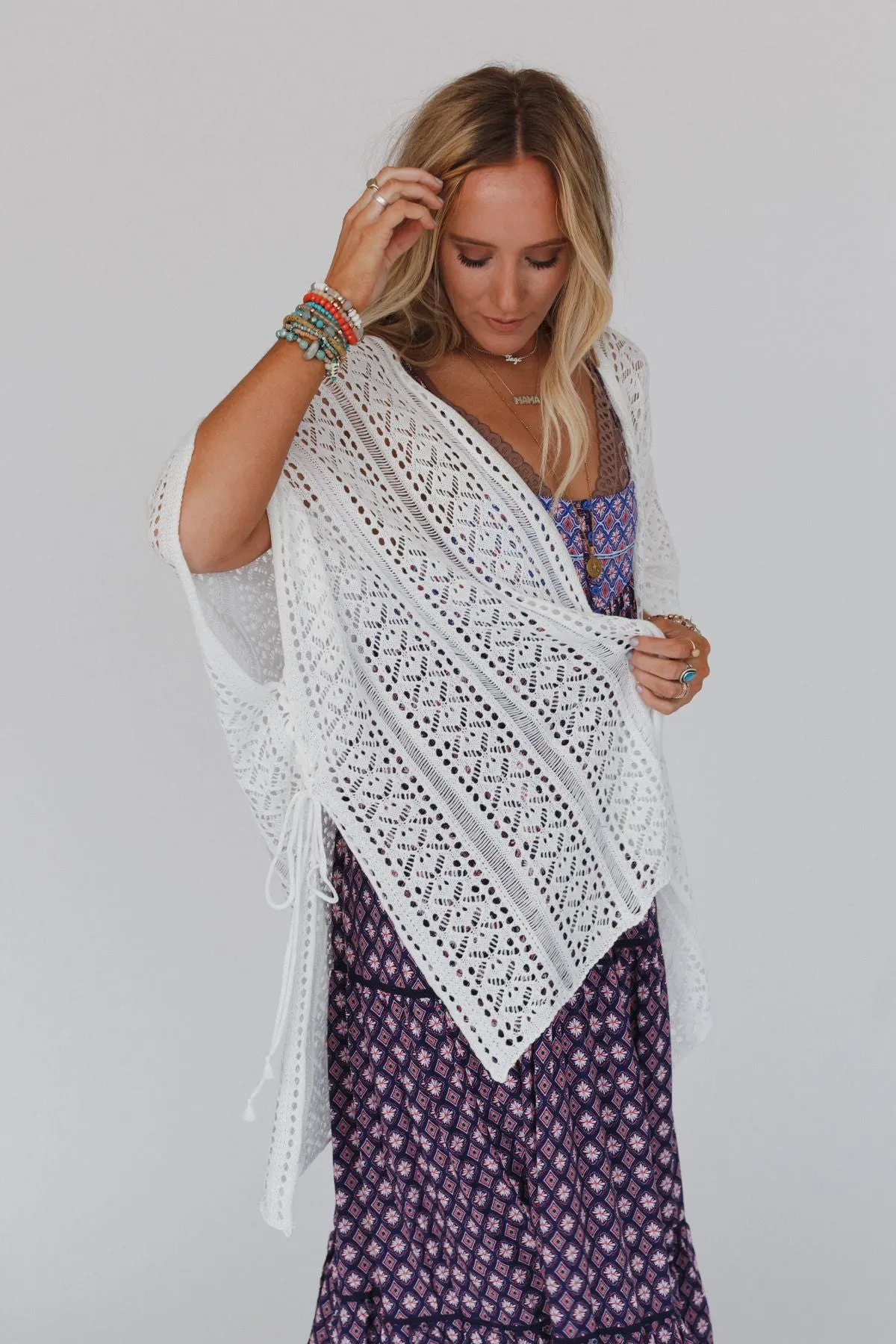 Chase Your Dreams Crochet Kimono - White