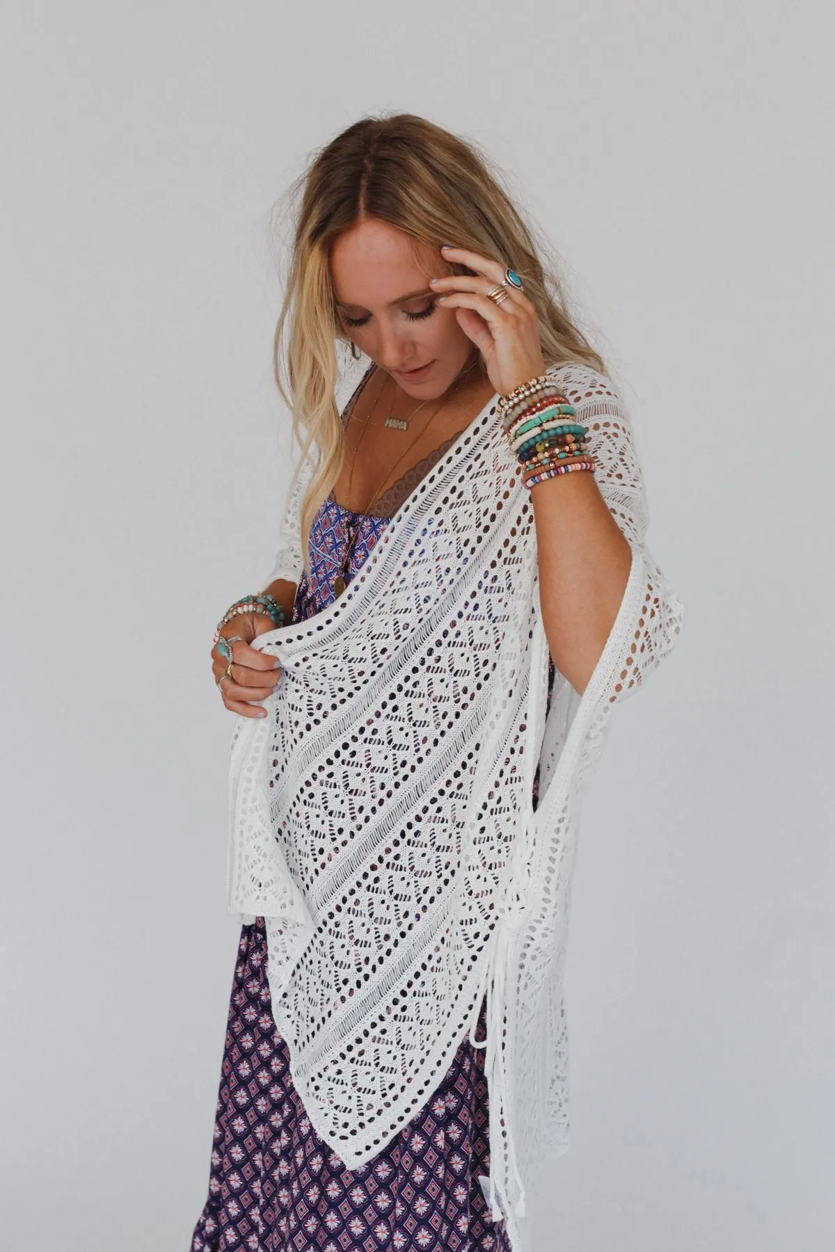 Chase Your Dreams Crochet Kimono - White