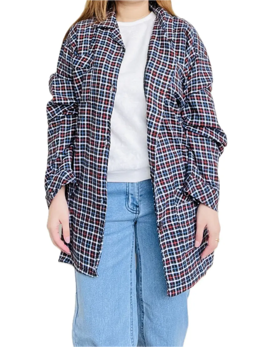 Checked Oversized Shirt in Black