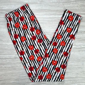 Cherry Stripe Print Soft Leggings