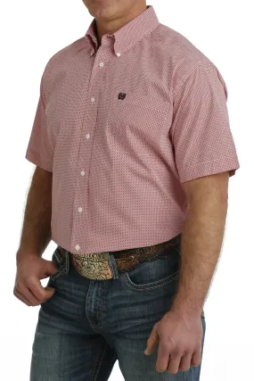 Cinch Red Geo Print Shirt