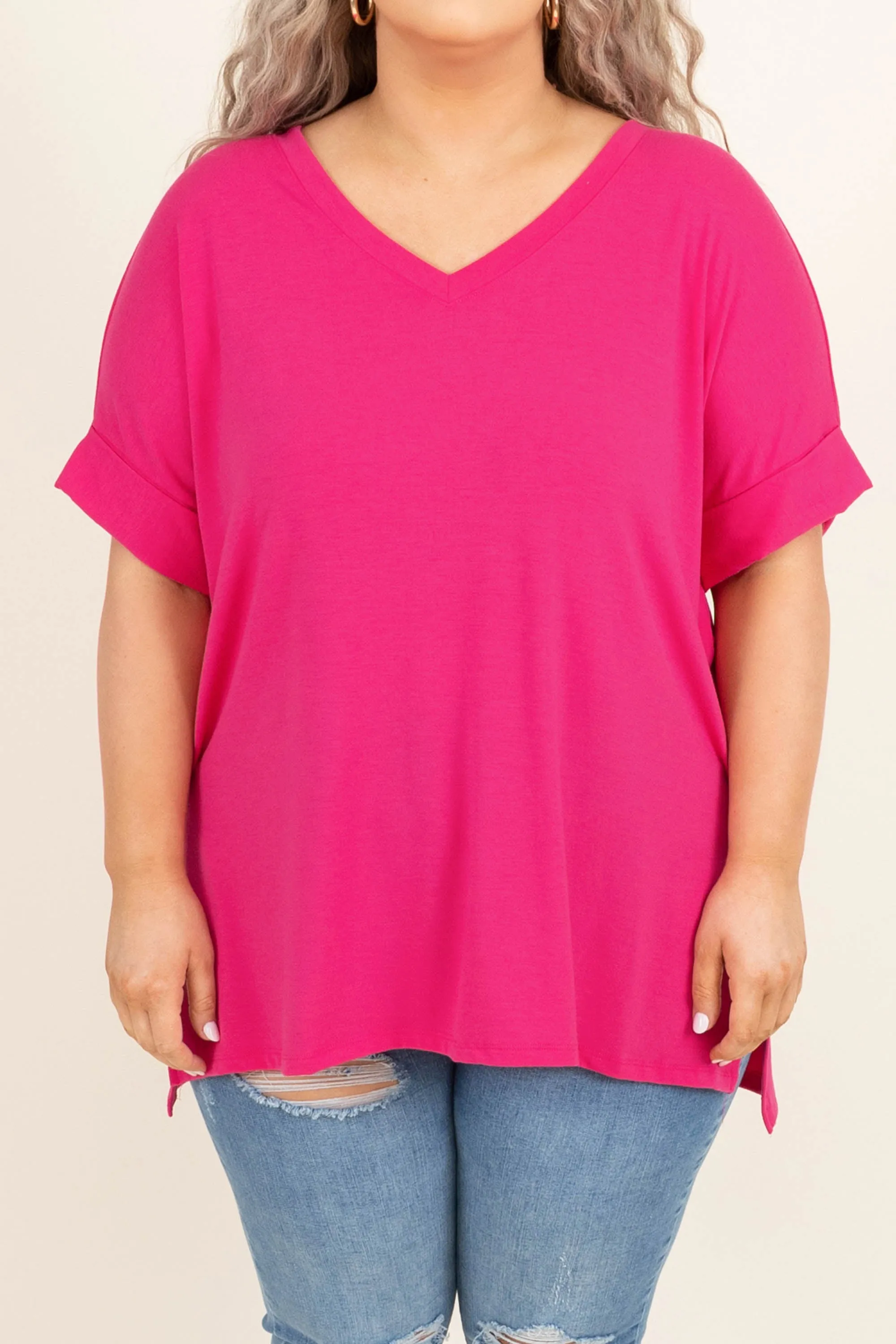 Comfy Travels Top, Hot Pink