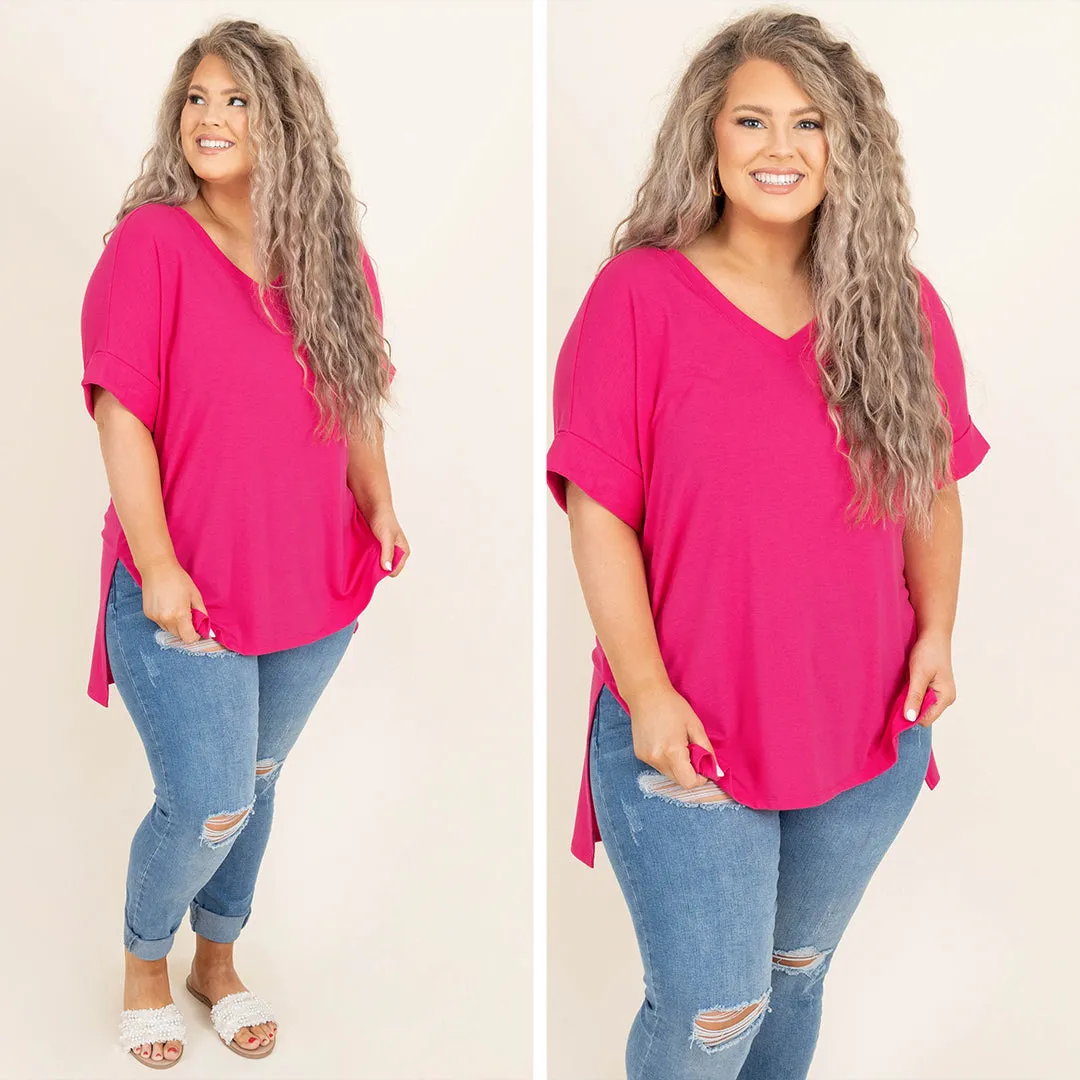 Comfy Travels Top, Hot Pink