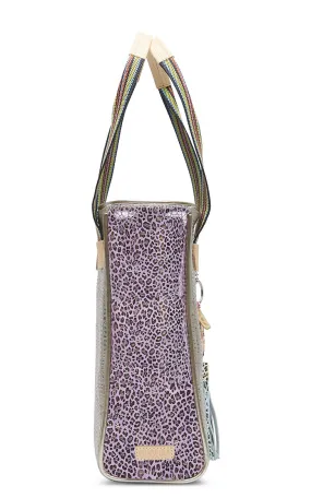 Consuela Juanis Grey Metallic Textured Colorful Chica Tote Bag