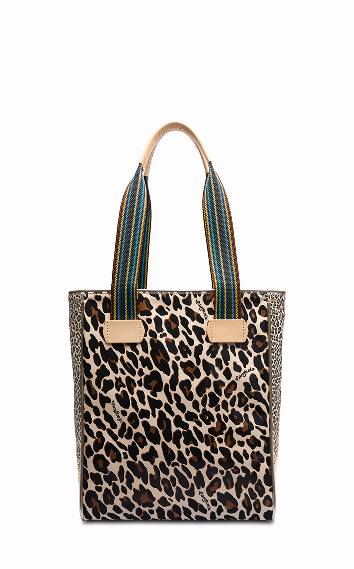 Consuela Mona Shades of Coffee Leopard Colorful Chica Tote Bag