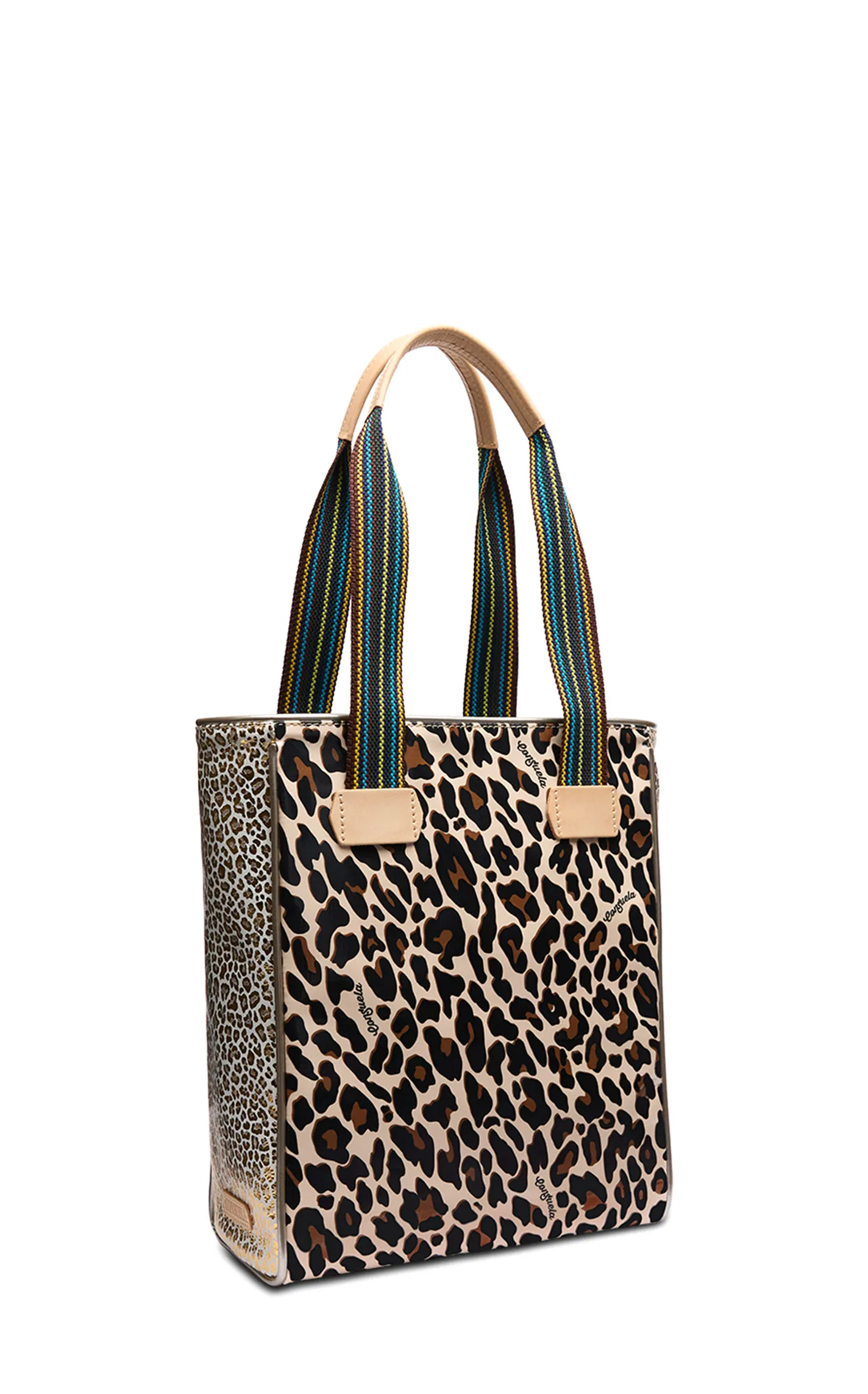 Consuela Mona Shades of Coffee Leopard Colorful Chica Tote Bag