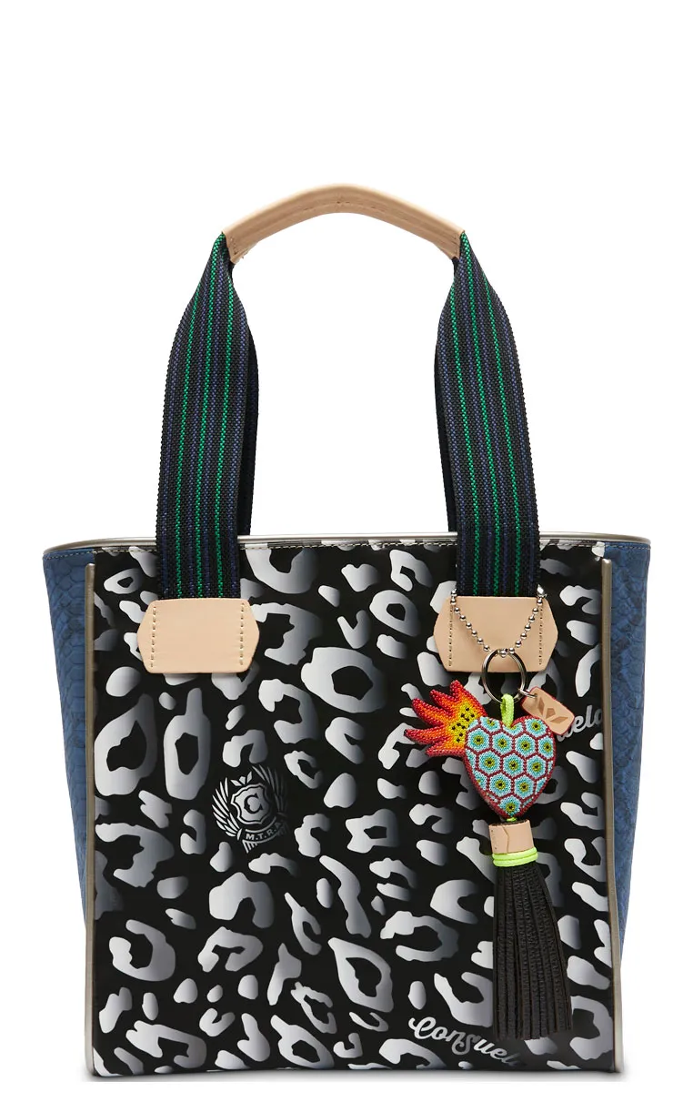 Consuela Rox Black & White Leopard Print Classic Tote Bag