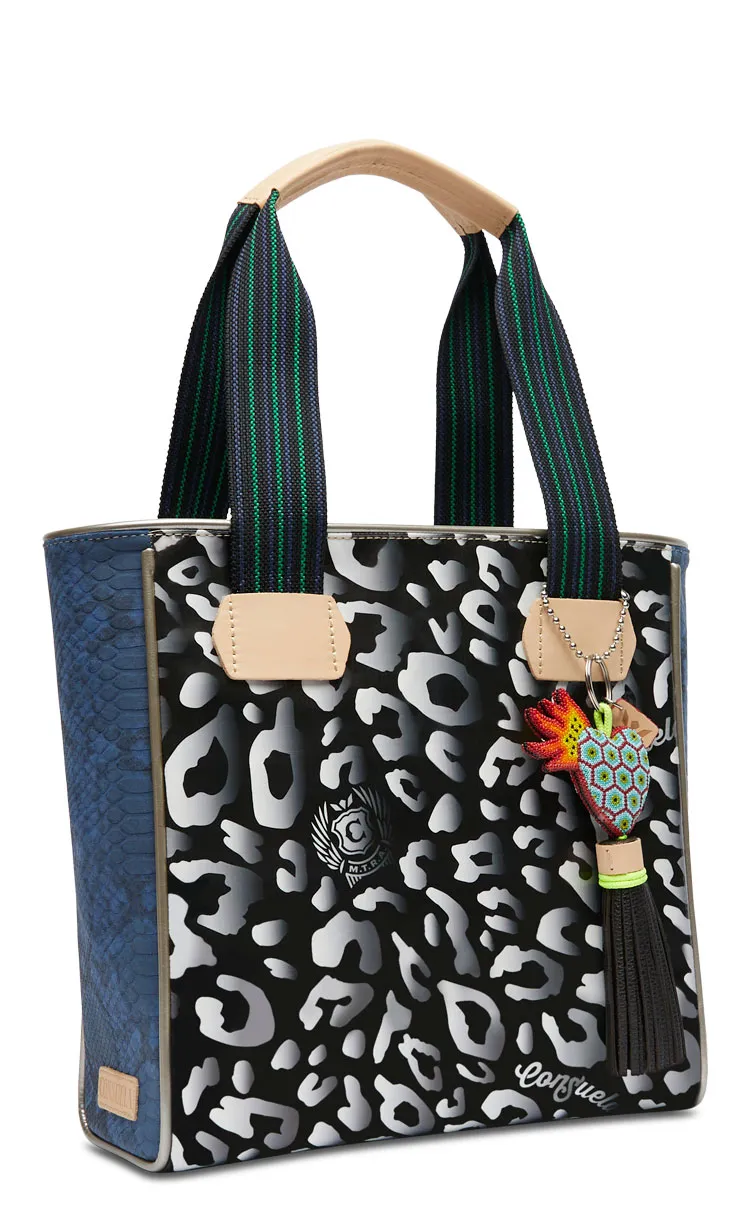 Consuela Rox Black & White Leopard Print Classic Tote Bag