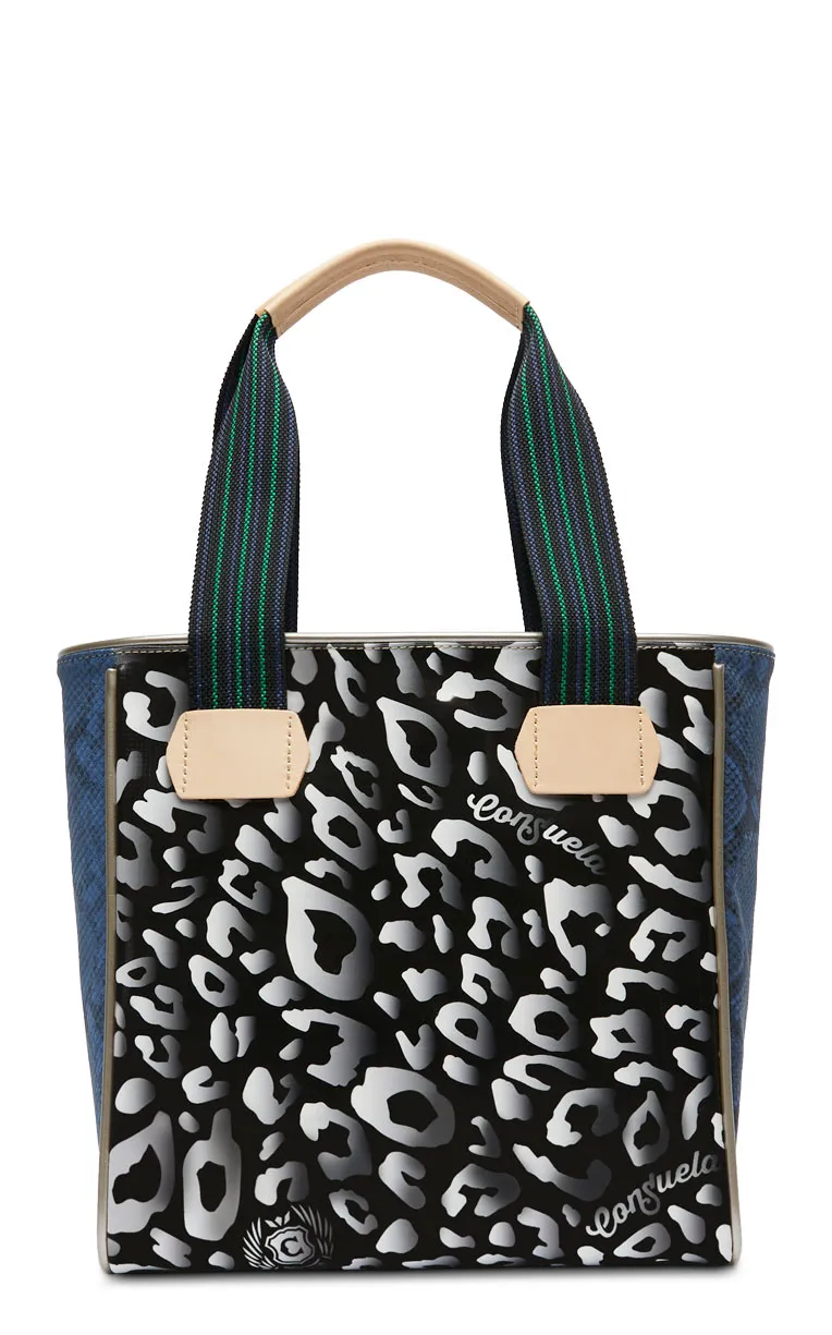 Consuela Rox Black & White Leopard Print Classic Tote Bag