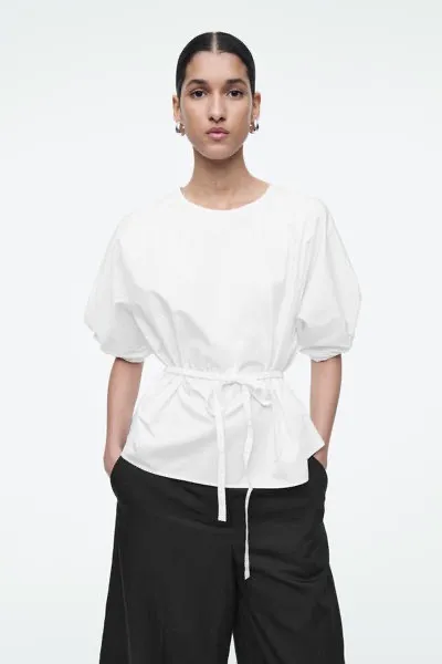 COS  |Casual Style Plain Short Sleeves Elegant Style Formal Style