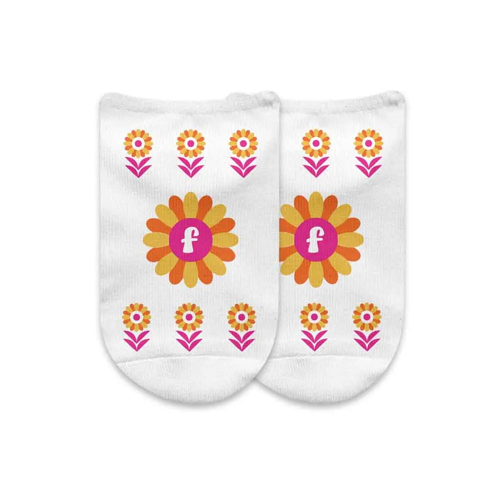 Custom Floral Pop Monogram Sock Gift Box For Women