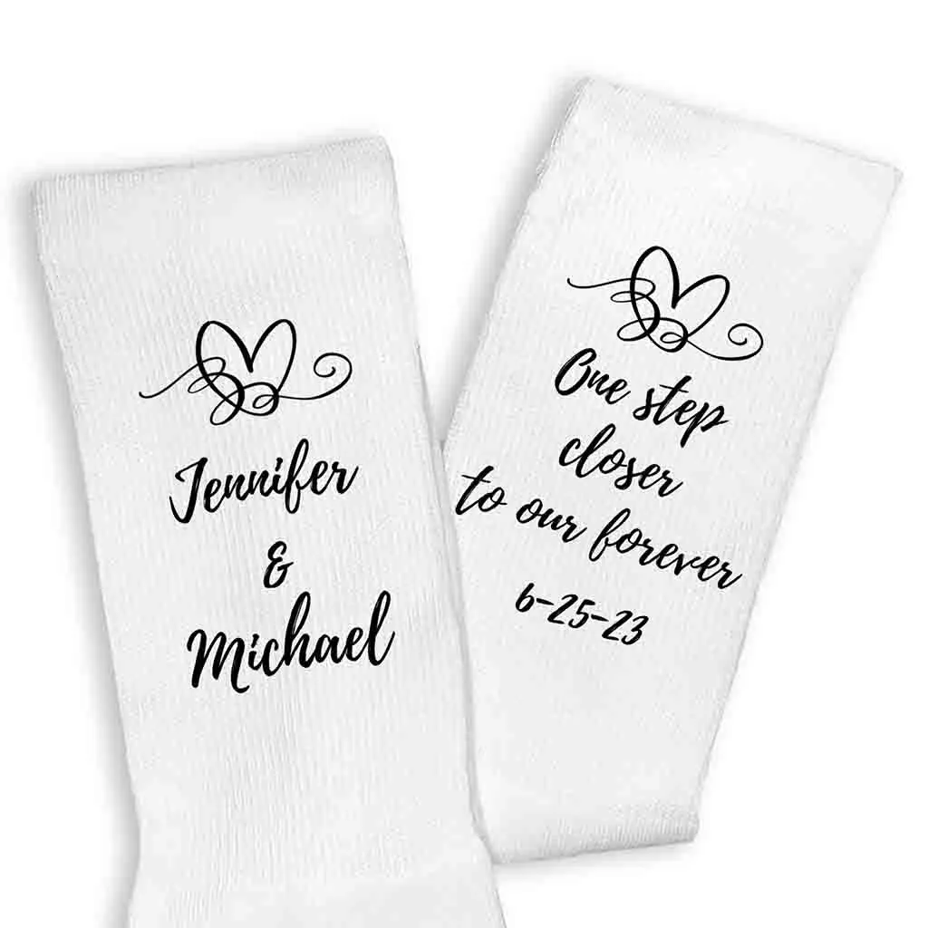 Customized Wedding Socks for the Groom - One Step Closer