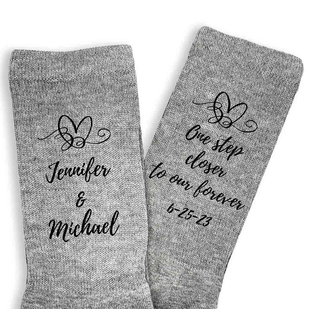 Customized Wedding Socks for the Groom - One Step Closer