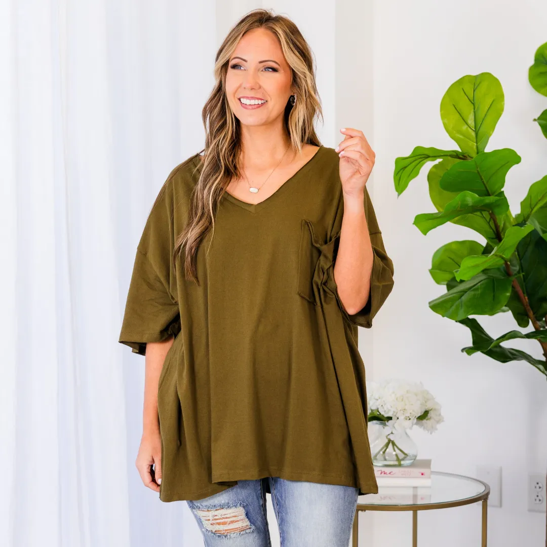 Dancing In The Mirror Top, Dusty Olive