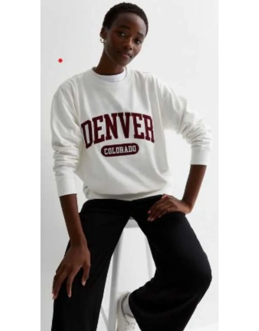 Denver Print Sweatshirt White