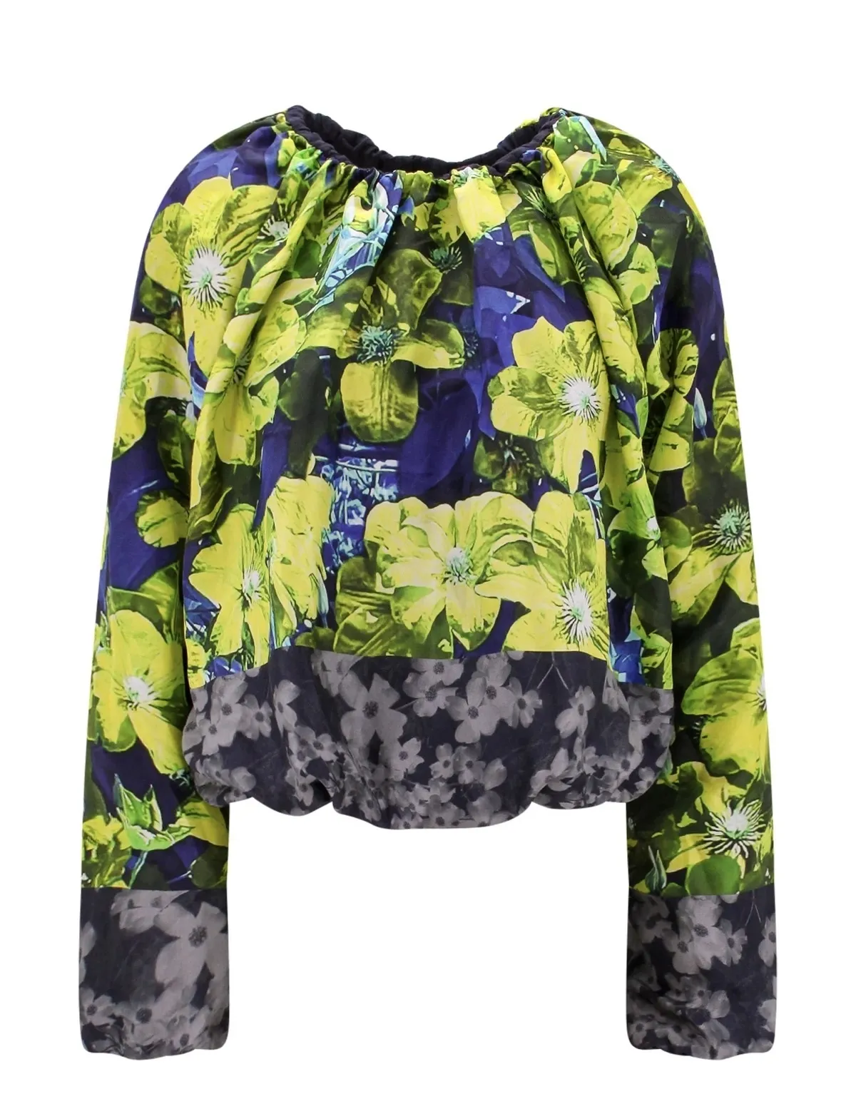 Dries Van Noten  |Flower Patterns Casual Style Silk Long Sleeves Cotton Medium