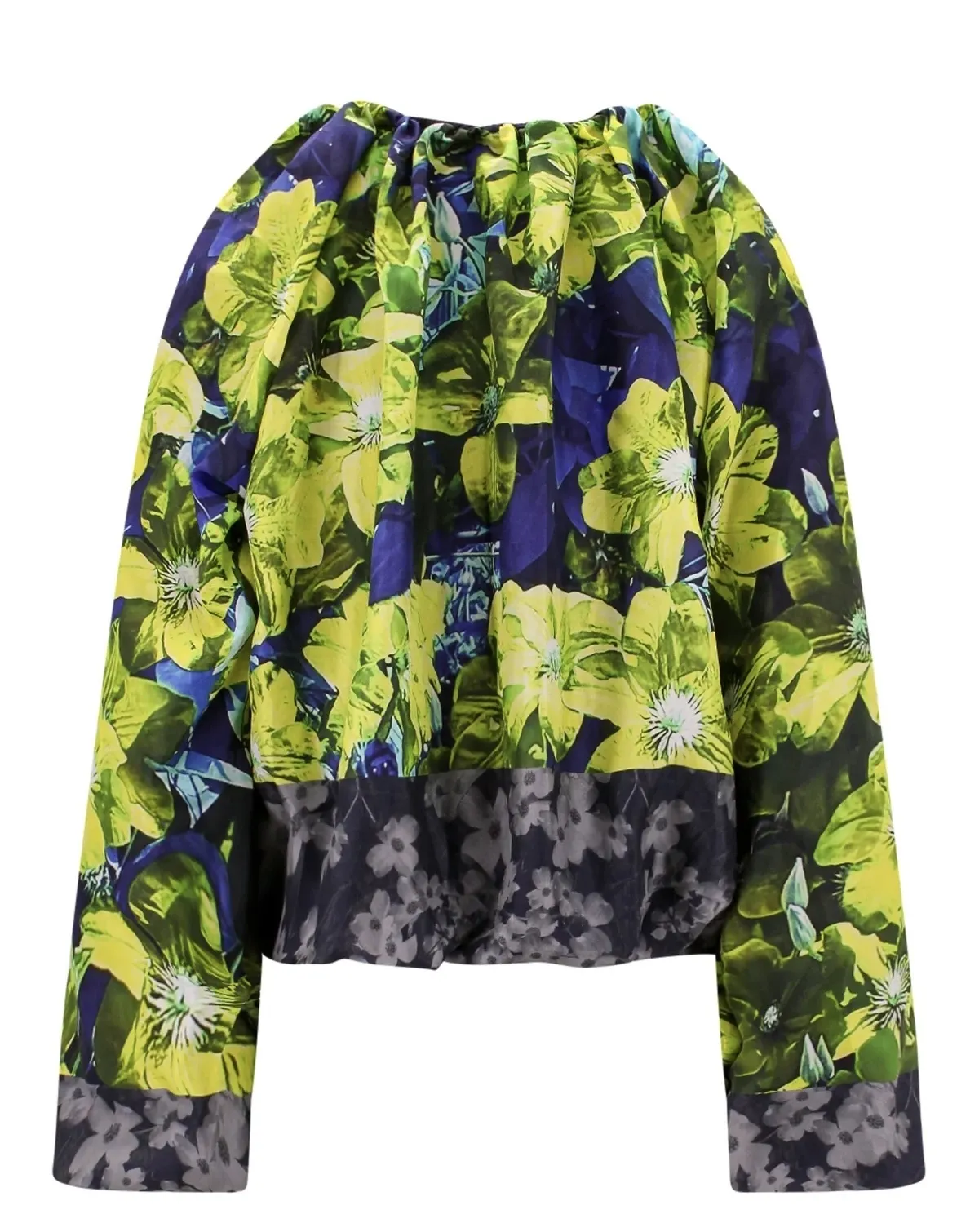 Dries Van Noten  |Flower Patterns Casual Style Silk Long Sleeves Cotton Medium