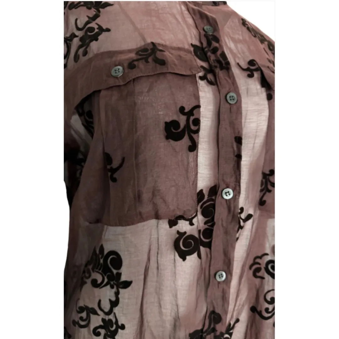 Dries Van Noten  |Flower Patterns Casual Style Silk Long Sleeves Cotton