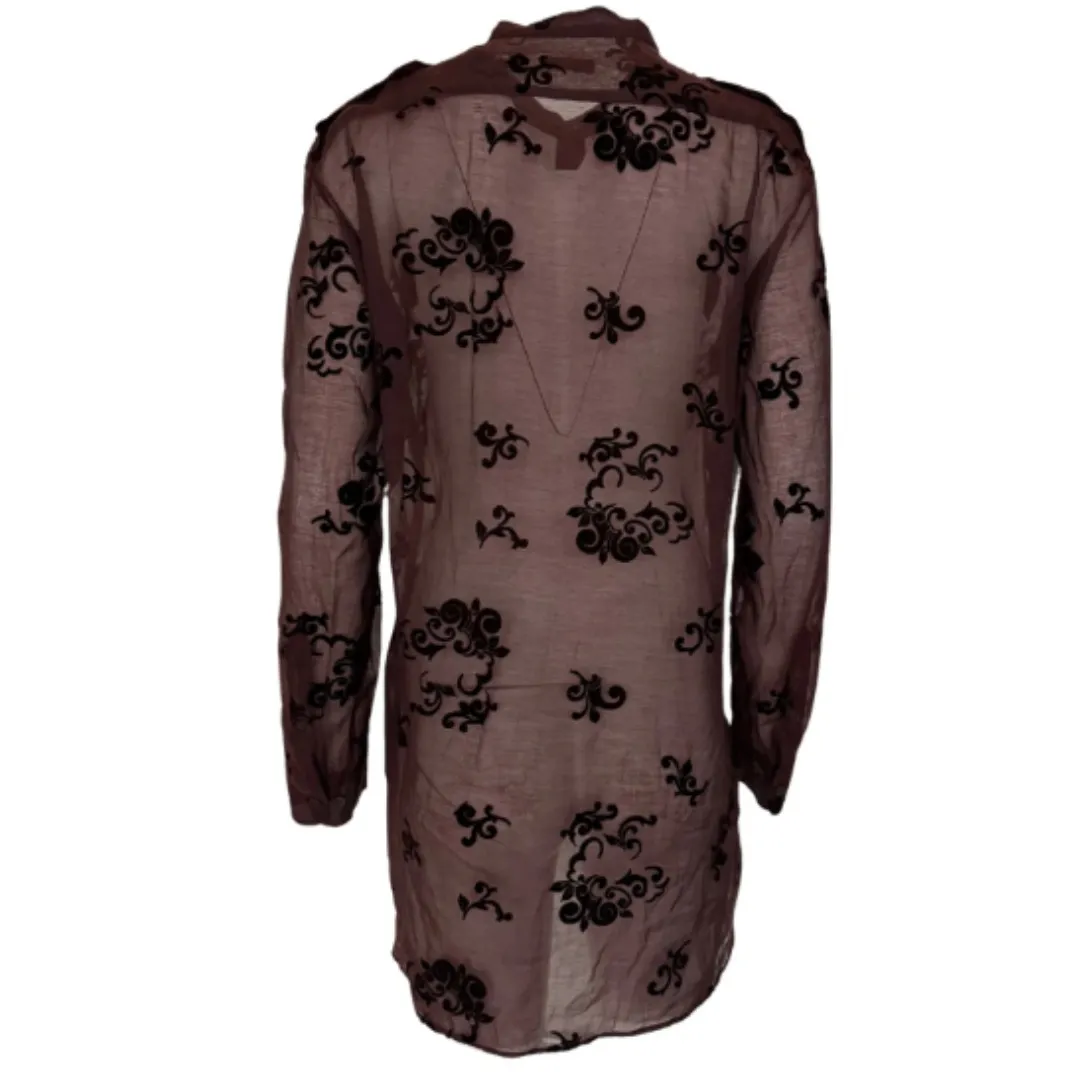 Dries Van Noten  |Flower Patterns Casual Style Silk Long Sleeves Cotton