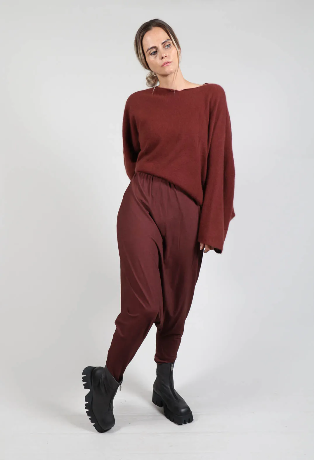 Drop Crotch Leggings in Rust Cloud