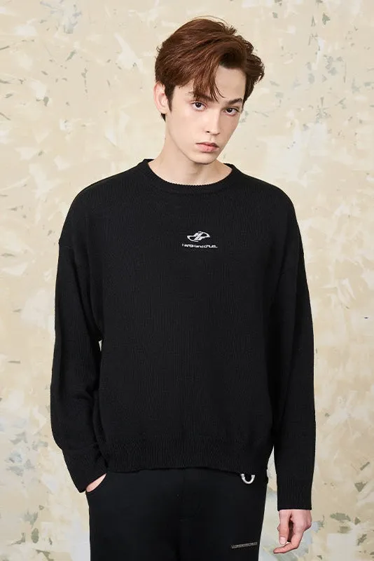 Embroidered Logo Pullover Sweater