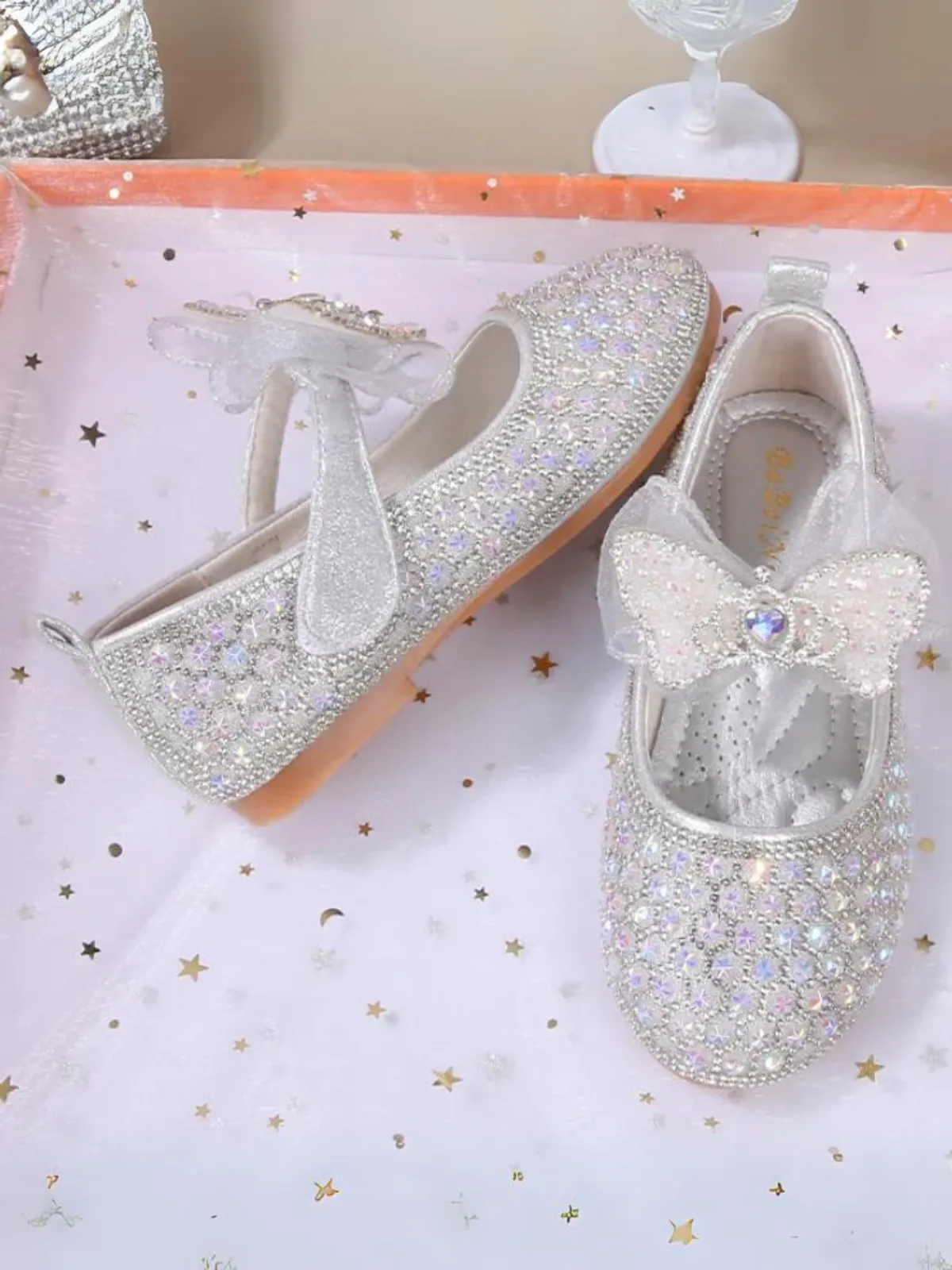 Extraordinary Moments Sparkly Bow Mary Jane Shoes By Liv and Mia