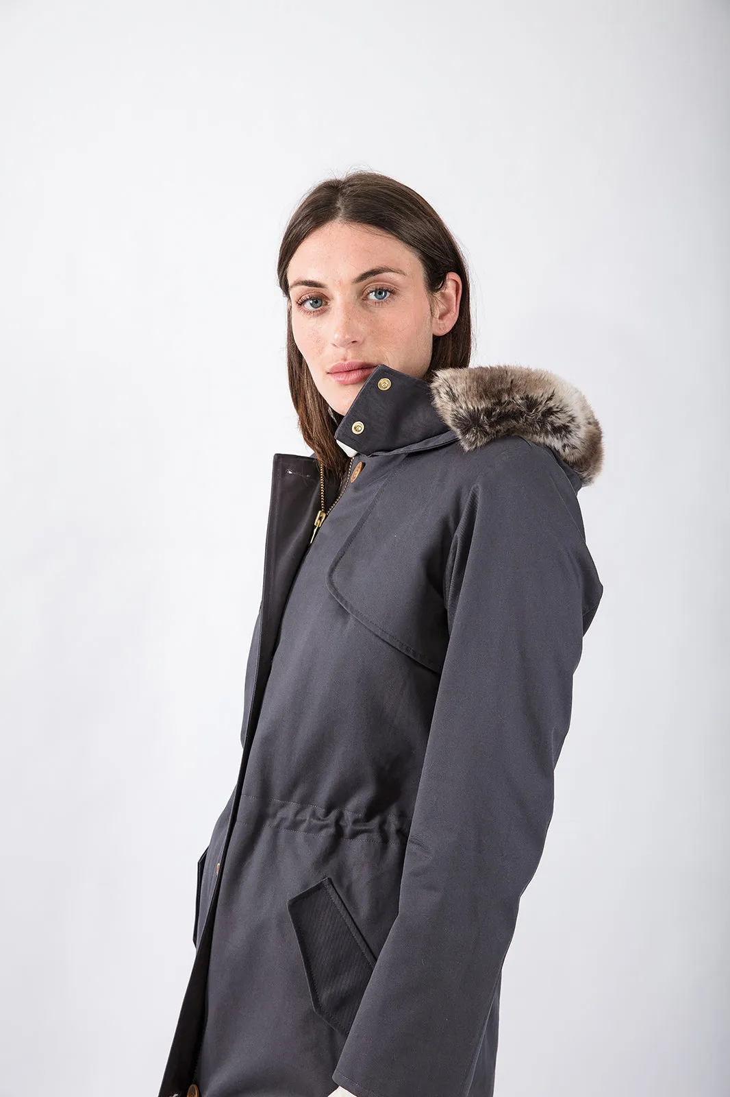 Fairweather Parka in Blue - Faux