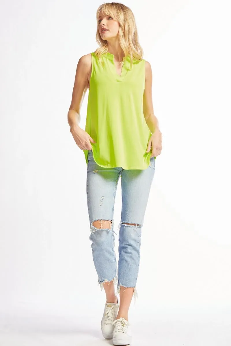 Figure It Out Tank Top - Neon Green