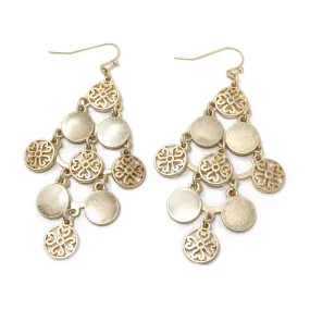 Filigree Cascade Drop Gold Tone Earrings