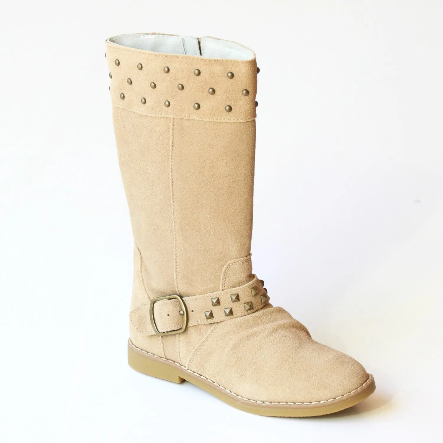 FINAL SALE - L'Amour Girls Studded Suede Tall Boots